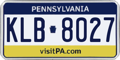 PA license plate KLB8027