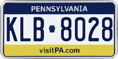 PA license plate KLB8028