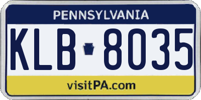 PA license plate KLB8035