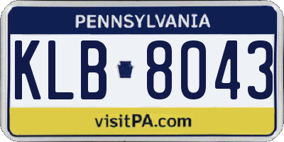 PA license plate KLB8043