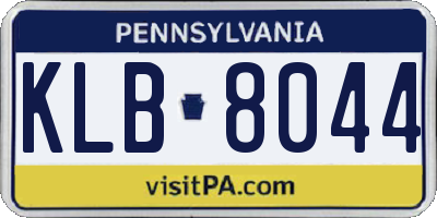 PA license plate KLB8044