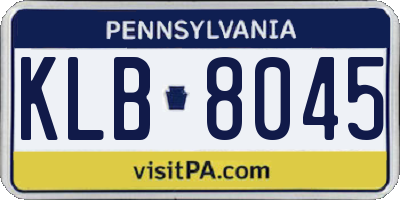 PA license plate KLB8045