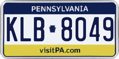 PA license plate KLB8049