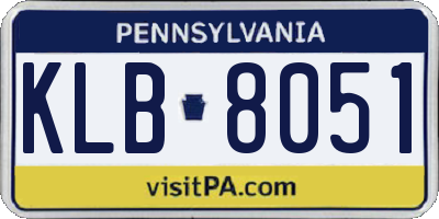 PA license plate KLB8051