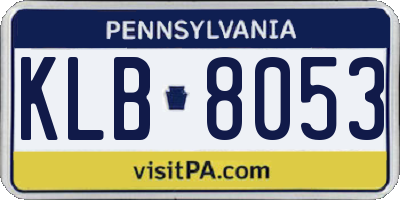 PA license plate KLB8053