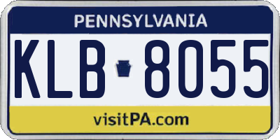 PA license plate KLB8055