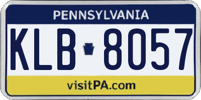 PA license plate KLB8057