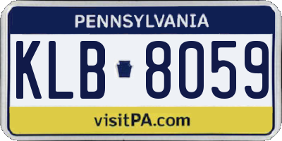 PA license plate KLB8059