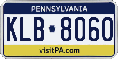 PA license plate KLB8060