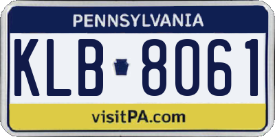 PA license plate KLB8061