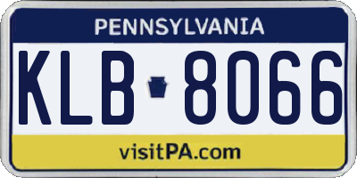 PA license plate KLB8066