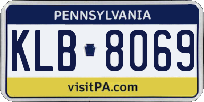 PA license plate KLB8069