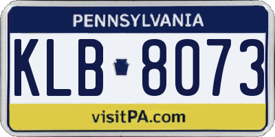 PA license plate KLB8073