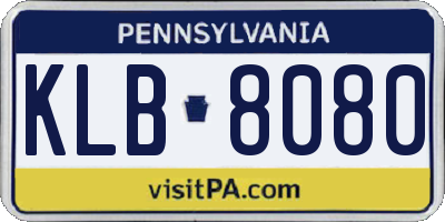PA license plate KLB8080