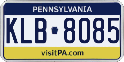 PA license plate KLB8085