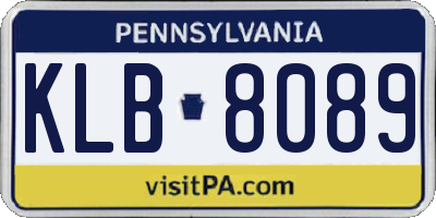 PA license plate KLB8089