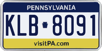 PA license plate KLB8091