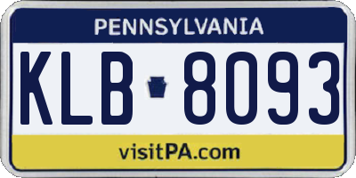 PA license plate KLB8093
