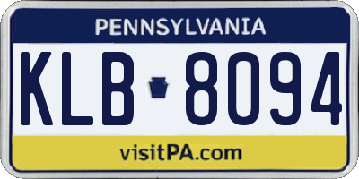PA license plate KLB8094