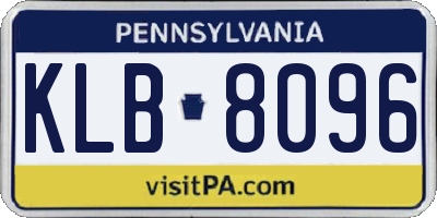 PA license plate KLB8096