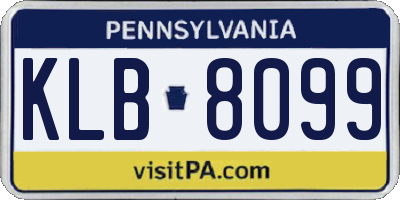 PA license plate KLB8099