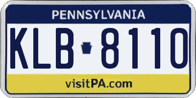 PA license plate KLB8110