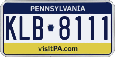 PA license plate KLB8111