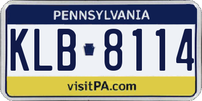 PA license plate KLB8114