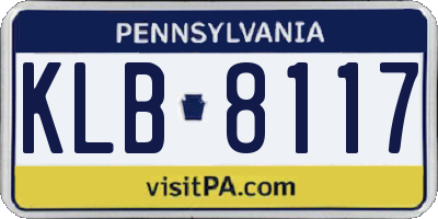 PA license plate KLB8117