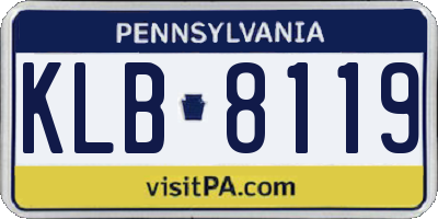 PA license plate KLB8119