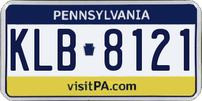 PA license plate KLB8121