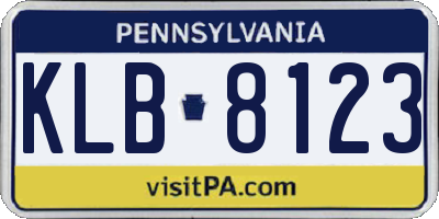 PA license plate KLB8123