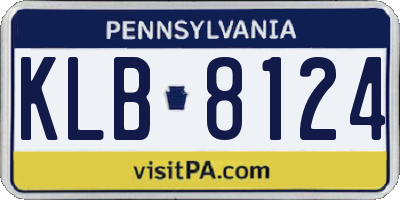 PA license plate KLB8124
