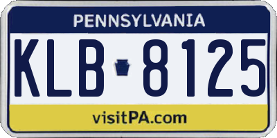 PA license plate KLB8125
