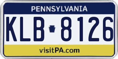 PA license plate KLB8126
