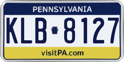 PA license plate KLB8127