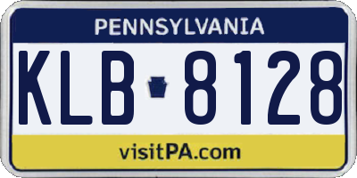PA license plate KLB8128