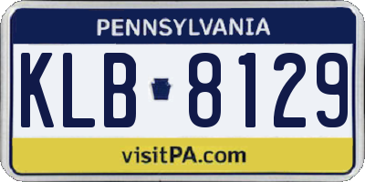 PA license plate KLB8129