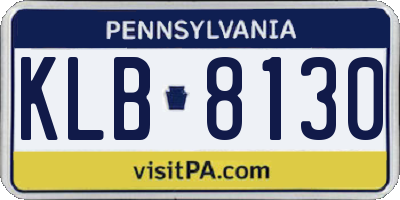 PA license plate KLB8130