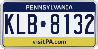 PA license plate KLB8132