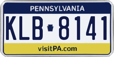 PA license plate KLB8141