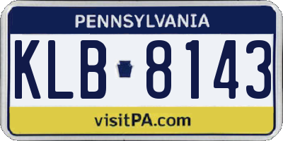 PA license plate KLB8143