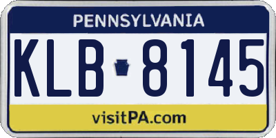 PA license plate KLB8145