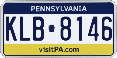 PA license plate KLB8146