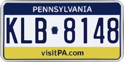 PA license plate KLB8148