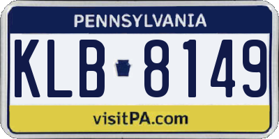 PA license plate KLB8149