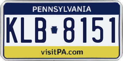 PA license plate KLB8151