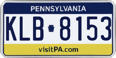 PA license plate KLB8153