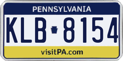 PA license plate KLB8154