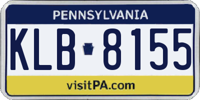 PA license plate KLB8155